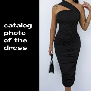 Black one shoulder cross dress size small/ medium soft